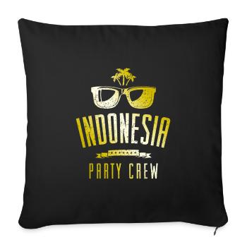 Équipage de fête en Indonésie - Housse de coussin décorative 45 x 45 cm - noir - Devant