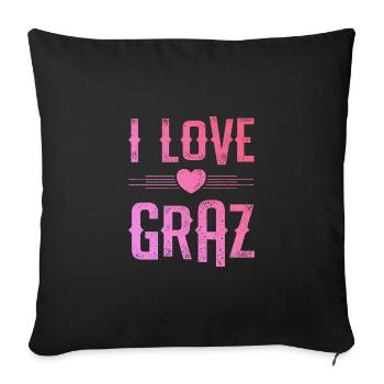 J’aime Graz - Housse de coussin décorative 45 x 45 cm - noir - Devant