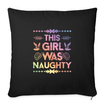 La fille était coquine - Housse de coussin décorative 45 x 45 cm - noir - Devant