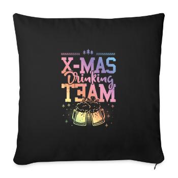 Équipe de consommation de Noël - Housse de coussin décorative 45 x 45 cm - noir - Devant