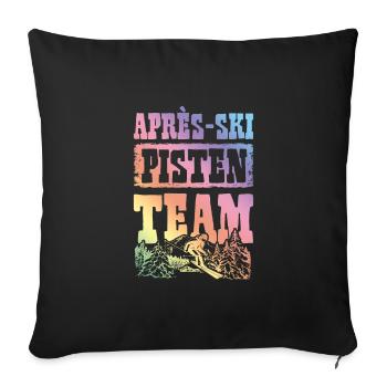 Équipe des pistes de ski Apres - Housse de coussin décorative 45 x 45 cm - noir - Devant