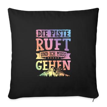 La pente appelle - Housse de coussin décorative 45 x 45 cm - noir - Devant