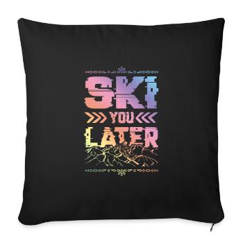 ski skiing - Sofa pillowcase 17,3'' x 17,3'' (45 x 45 cm) - black - Front