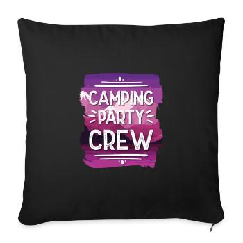 Équipe de fête de camping - Housse de coussin décorative 45 x 45 cm - noir - Devant