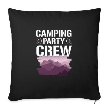Équipe de fête de camping - Housse de coussin décorative 45 x 45 cm - noir - Devant