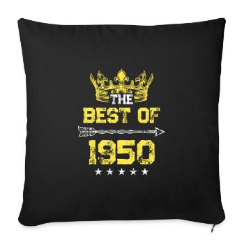 1950 best of birthday - Sofa pillowcase 17,3'' x 17,3'' (45 x 45 cm) - black - Front