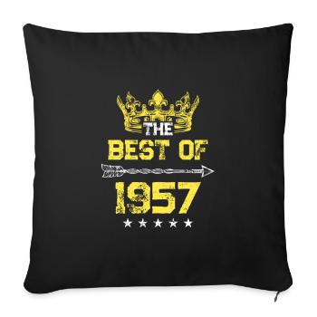 1957 best of birthday - Sofa pillowcase 17,3'' x 17,3'' (45 x 45 cm) - black - Front