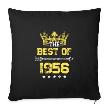 1956 best of birthday - Sofa pillowcase 17,3'' x 17,3'' (45 x 45 cm) - black - Front