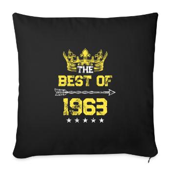 1963 best of birthday - Sofa pillowcase 17,3'' x 17,3'' (45 x 45 cm) - black - Front