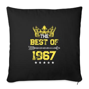 1967 best of birthday - Sofa pillowcase 17,3'' x 17,3'' (45 x 45 cm) - black - Front