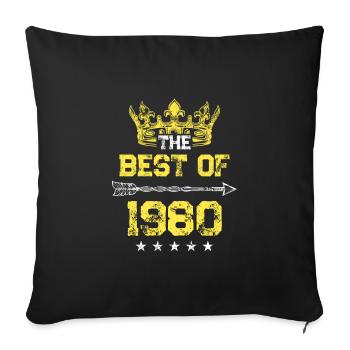 1980 best of birthday - Sofa pillowcase 17,3'' x 17,3'' (45 x 45 cm) - black - Front