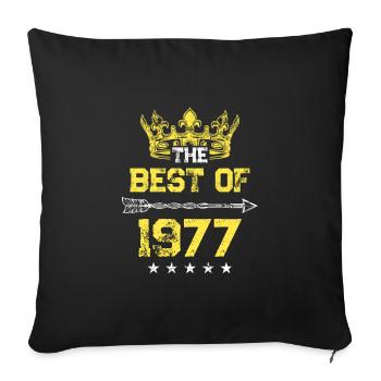 1977 best of birthday - Sofa pillowcase 17,3'' x 17,3'' (45 x 45 cm) - black - Front