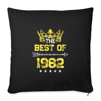 1982 best of birthday - Sofa pillowcase 17,3'' x 17,3'' (45 x 45 cm) - black - Front