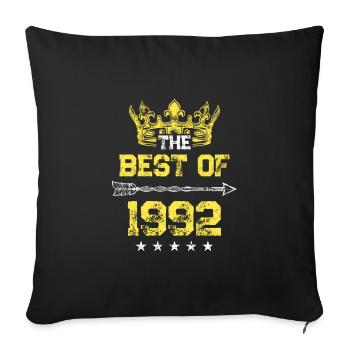 1992 best of birthday - Sofa pillowcase 17,3'' x 17,3'' (45 x 45 cm) - black - Front