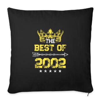 2002 best of birthday - Sofa pillowcase 17,3'' x 17,3'' (45 x 45 cm) - black - Front