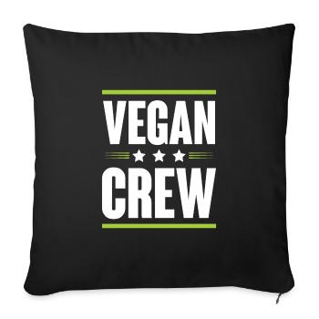 Vegan Crew - Sofa pillowcase 17,3'' x 17,3'' (45 x 45 cm) - black - Front