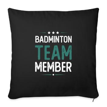 Équipe de badminton - Housse de coussin décorative 45 x 45 cm - noir - Devant