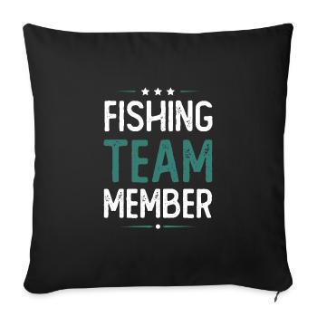 Équipe de pêche - Housse de coussin décorative 45 x 45 cm - noir - Devant