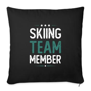 Équipe de ski - Housse de coussin décorative 45 x 45 cm - noir - Devant