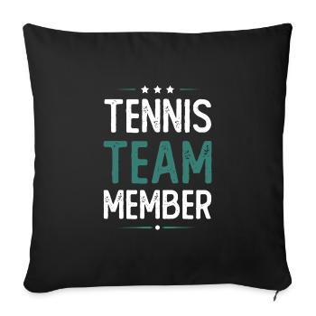 Tennis Team - Sofa pillowcase 17,3'' x 17,3'' (45 x 45 cm) - black - Front