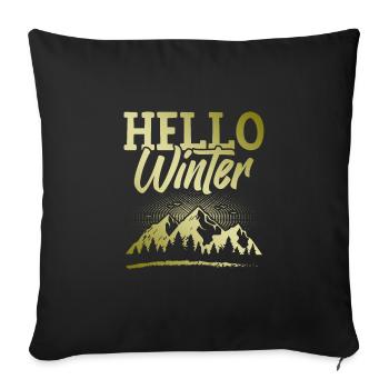 Bonjour Dire hiver - Housse de coussin décorative 45 x 45 cm - noir - Devant
