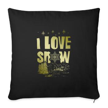 J’adore dire Snow - Housse de coussin décorative 45 x 45 cm - noir - Devant