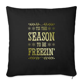 Dicton de la saison d’hiver - Housse de coussin décorative 45 x 45 cm - noir - Devant