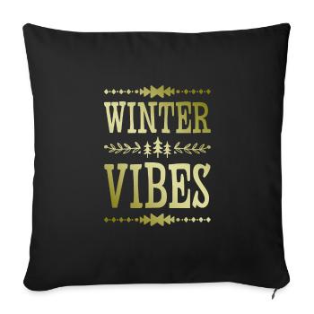 Ambiance hivernale - Housse de coussin décorative 45 x 45 cm - noir - Devant