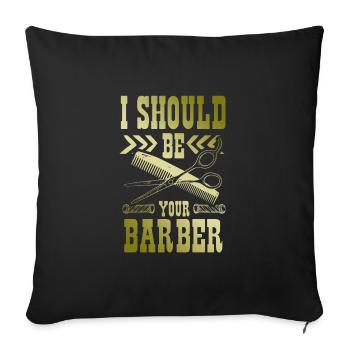 Coiffeur de barbier - Housse de coussin décorative 45 x 45 cm - noir - Devant