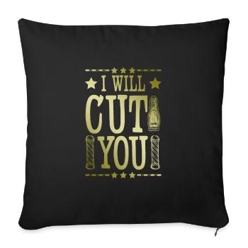 Dicton de coiffeur de barbier - Housse de coussin décorative 45 x 45 cm - noir - Devant