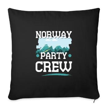 Équipage de la fête en Norvège - Housse de coussin décorative 45 x 45 cm - noir - Devant