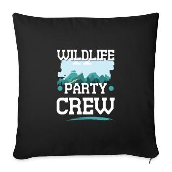 Équipage de la fête de la faune - Housse de coussin décorative 45 x 45 cm - noir - Devant