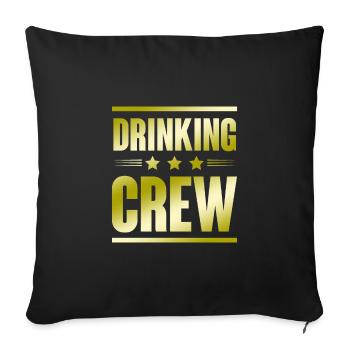 Équipage de consommation d’alcool - Housse de coussin décorative 45 x 45 cm - noir - Devant