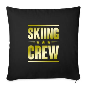 Équipe de ski - Housse de coussin décorative 45 x 45 cm - noir - Devant