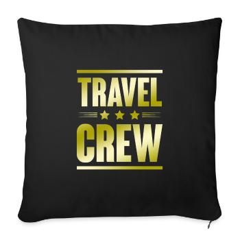 Travel Crew - Sofakissenbezug 45 x 45 cm - Schwarz - Vorne