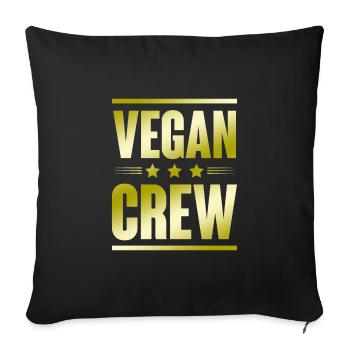 Vegan Crew - Housse de coussin décorative 45 x 45 cm - noir - Devant