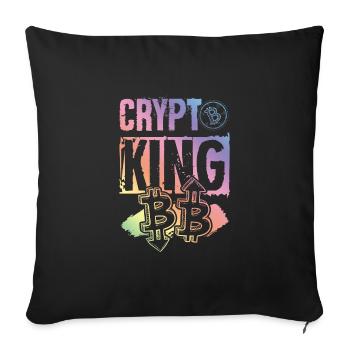 Roi de la crypto - Housse de coussin décorative 45 x 45 cm - noir - Devant