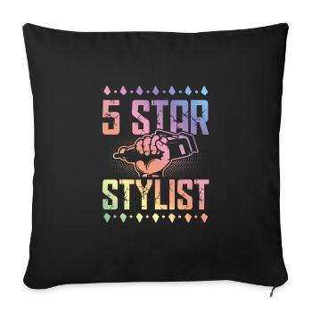 Styliste 5 étoiles - Housse de coussin décorative 45 x 45 cm - noir - Devant