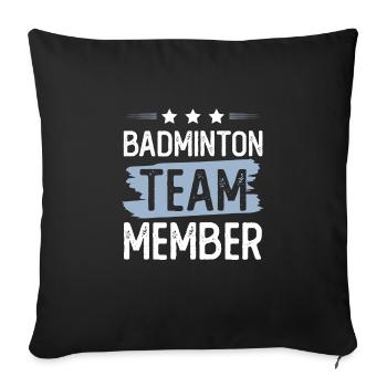 Équipe de badminton - Housse de coussin décorative 45 x 45 cm - noir - Devant