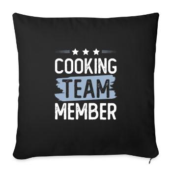 Cooking Team - Sofa pillowcase 17,3'' x 17,3'' (45 x 45 cm) - black - Front