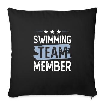 Équipe de natation - Housse de coussin décorative 45 x 45 cm - noir - Devant