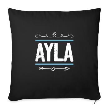 Cécile - Housse de coussin décorative 45 x 45 cm - noir - Devant