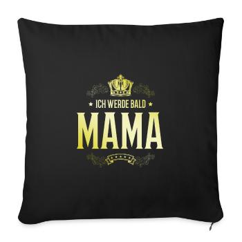 Ich werde Bald Mama - Sofakissenbezug 45 x 45 cm - Schwarz - Vorne