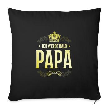 Ich werde Bald Papa - Sofakissenbezug 45 x 45 cm - Schwarz - Vorne