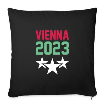 Vienna 2023 Wien Krone - Sofa pillowcase 17,3'' x 17,3'' (45 x 45 cm) - black - Front