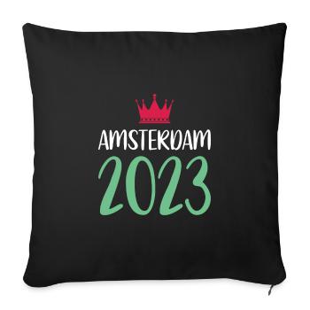 Amsterdam 2023 - Sofa pillowcase 17,3'' x 17,3'' (45 x 45 cm) - black - Front
