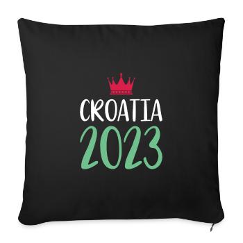 Croatia 2023 - Sofa pillowcase 17,3'' x 17,3'' (45 x 45 cm) - black - Front