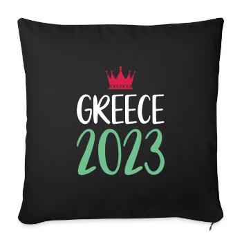 Greece 2023 - Sofakissenbezug 45 x 45 cm - Schwarz - Vorne