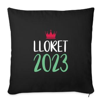 lloret de mar 2023 - Sofa pillowcase 17,3'' x 17,3'' (45 x 45 cm) - black - Front