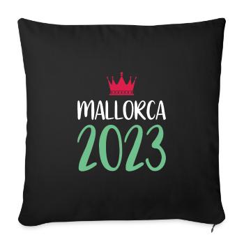 Majorque 2023 - Housse de coussin décorative 45 x 45 cm - noir - Devant